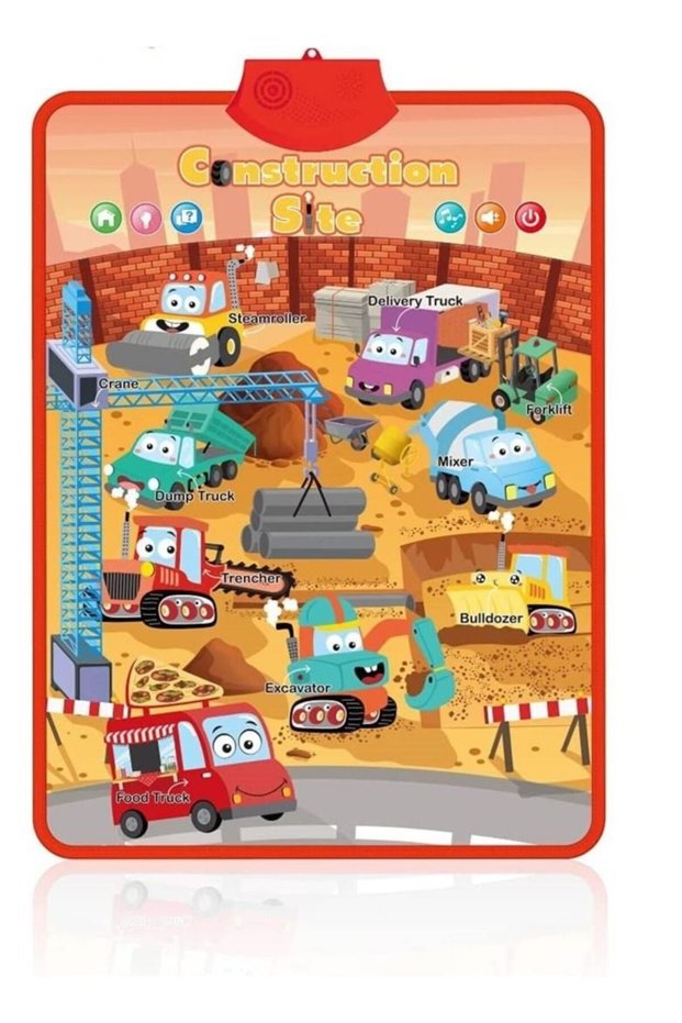 Educational Toys Talking Poster for Kids | Best Musical & Learning Toy for Toddlers & Babies | Construction Site Theme | Interactive Learning Poster with Sound for Early Childhood Development