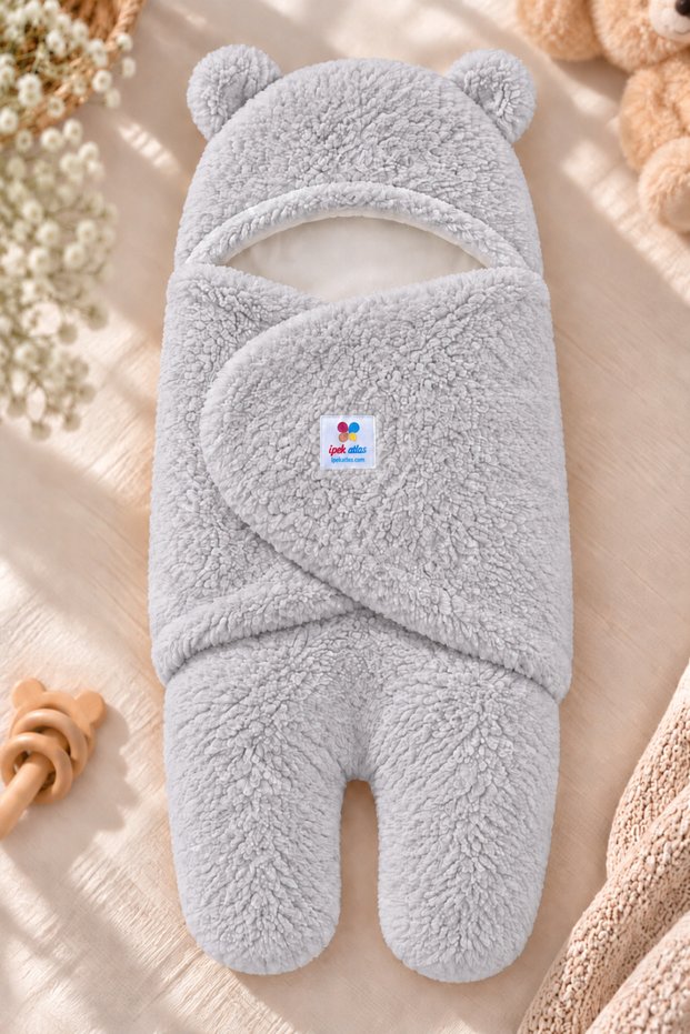 Baby Muslin Lined Plush Swaddle Blanket