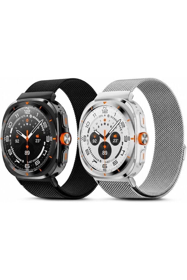 (Pack of 2) Milanese Loop Strap Compatible with Samsung Galaxy Watch Ultra 47mm Band, Stainless Steel Magnetic Adjustable Watch Bands for Men and Women - Multicolor