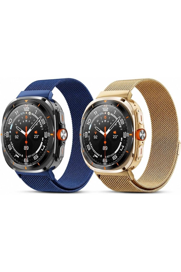 (Pack of 2) Milanese Loop Strap Compatible with Samsung Galaxy Watch Ultra 47mm Band, Stainless Steel Magnetic Adjustable Watch Bands for Men and Women - Multicolor1