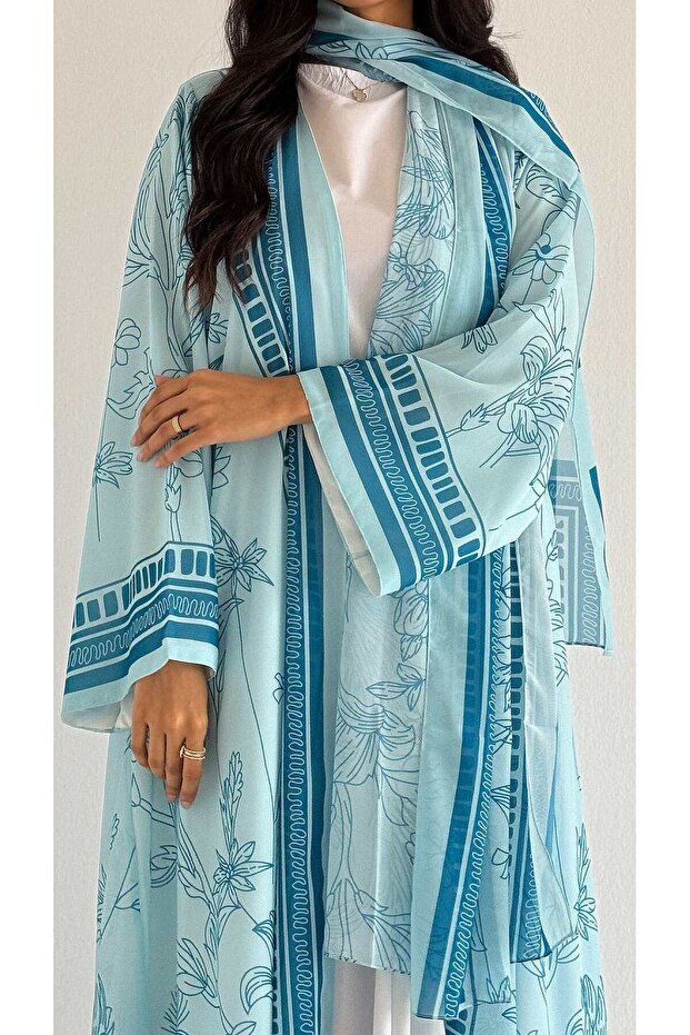 MWT2064 - عباية طباعة صيفية | Summer printed abaya