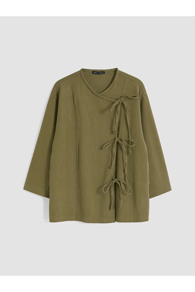 Double-Breasted Roba Collar Lace-Up Women's Kimono for Style Enthusiasts from Uzg Store