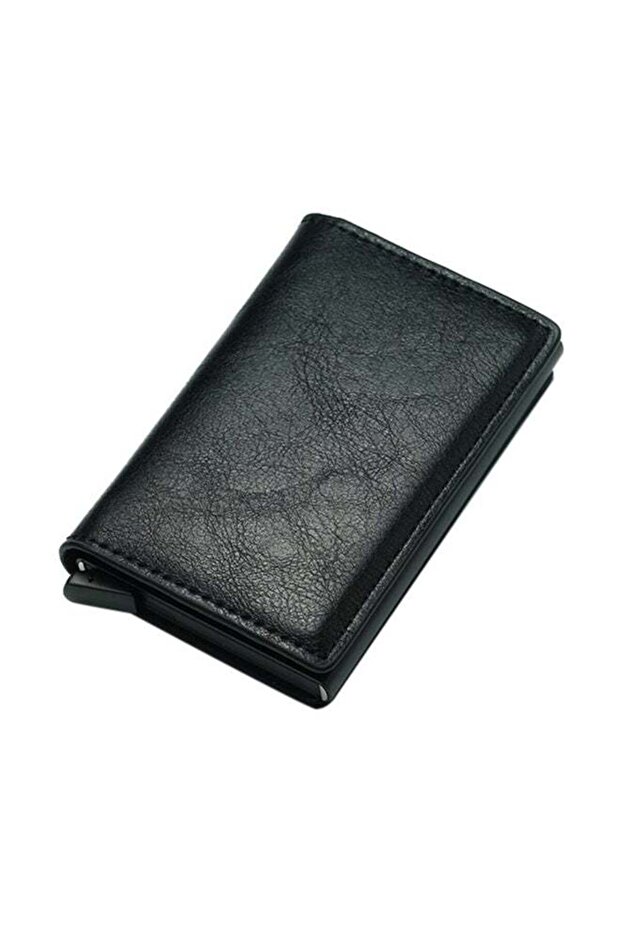 Solid Design Bi Fold Wallet Black