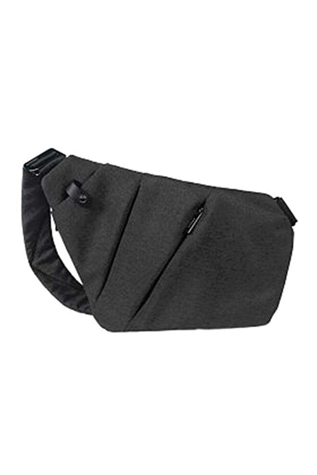 Zipper Closure Crossbody Bag Black