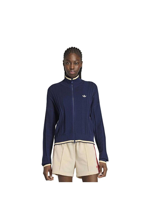 Kt1864-K Knıt Fb Tt Women's Jacket Navy Blue