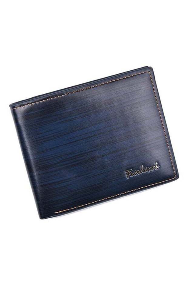 Multifunctional Leather Wallet Dark Blue