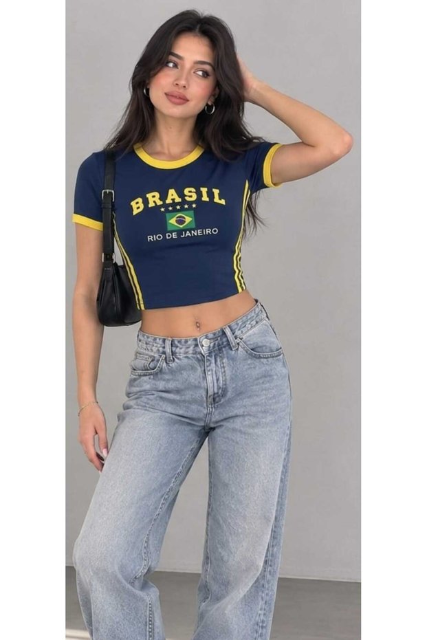 Trend Brasil Printed Crop T-Shirt