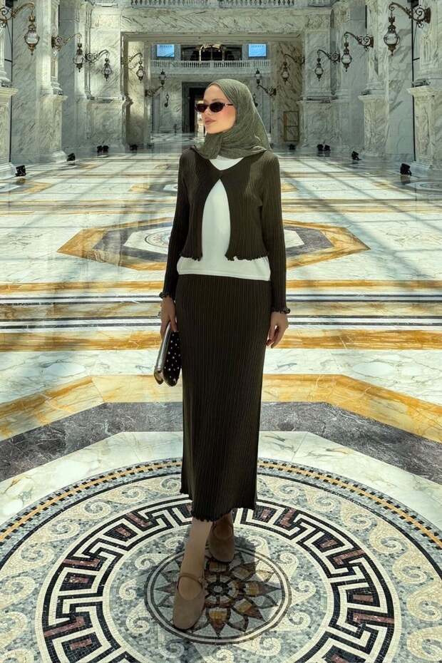 Özüm Triple Ribbed Suit Khaki