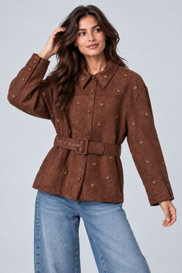 Women's Stoned Vegan Suede Jacket