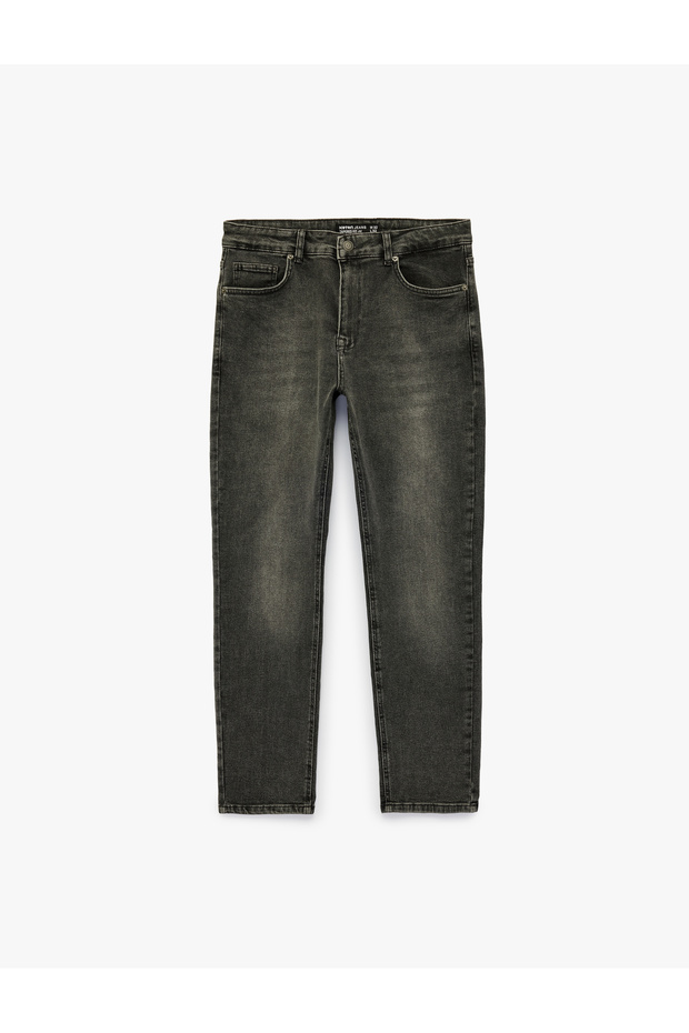Cotton Regular Waist Pocket Tapered Jean Trousers - Joe Jean
