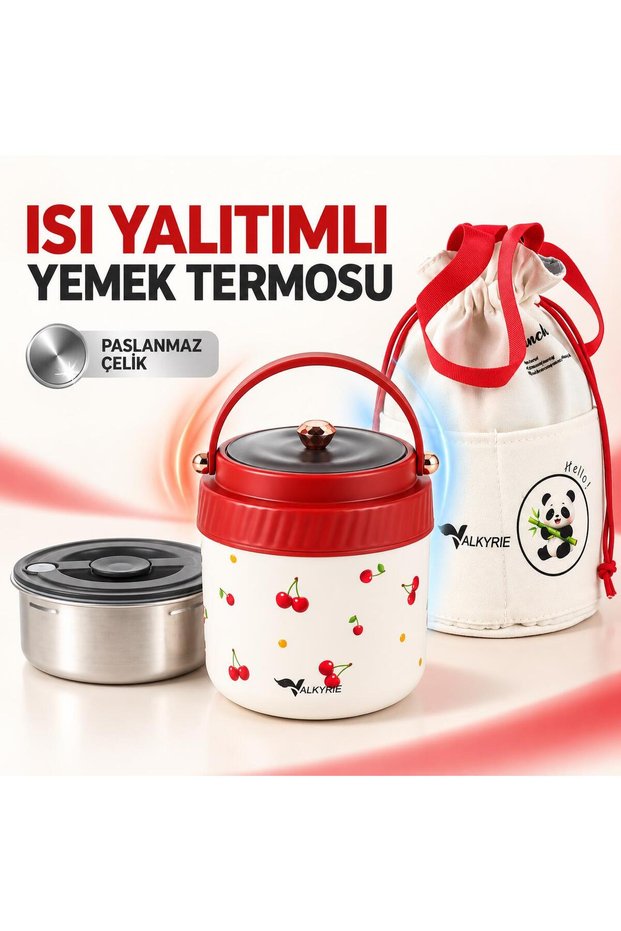1200 ml Insulated Food Thermos Set with Stainless Steel Inner Chamber and Insulated Carrying Bag