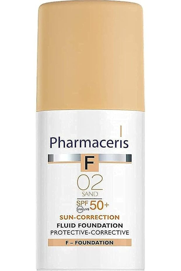 F Fluid foundation SPF 50 – Shade 02 Sand – 30ml | High Coverage Sunscreen & Skin Tone C
