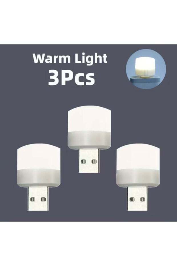 3 PCS - Mini USB Night Light with Warm Color, Eye-Friendly Reading Lamp, USB Plug for Computer And Power Bank Charging, LED Night Light
