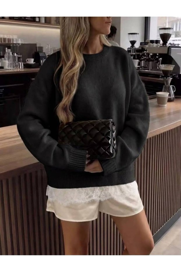 Lace Detailed Soft Women's Knitwear Sweater