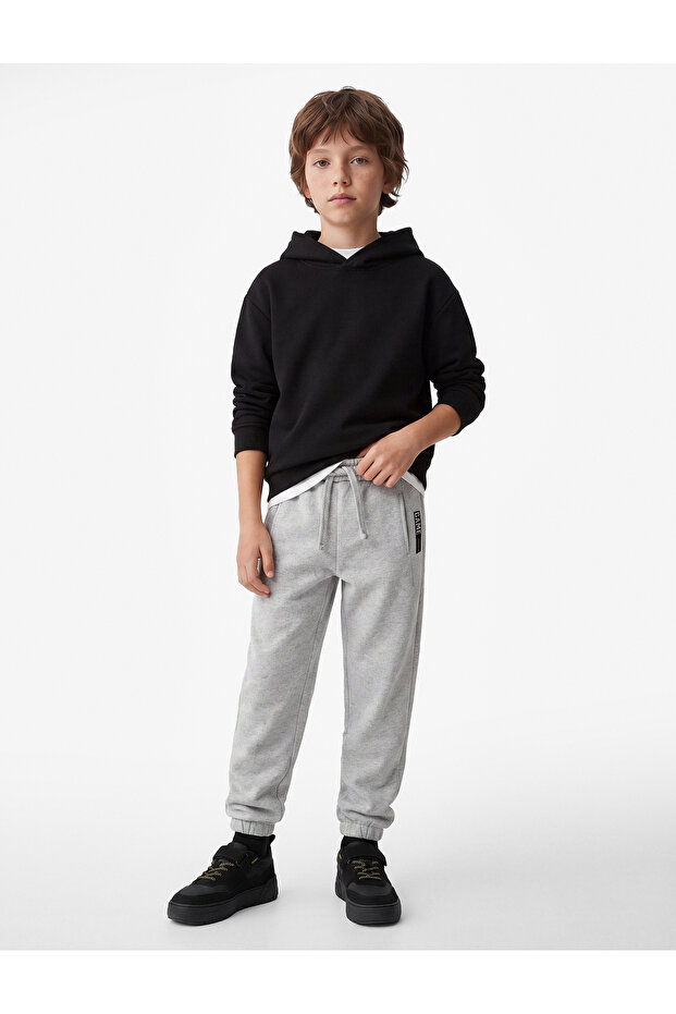 Pocket Detailed Tie Waist Raster Jogger Sweatpants