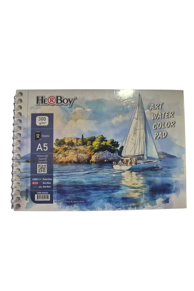 Hrb-39624 Spiral A5 300 Art Watercolor Notebook 12 Sheets
