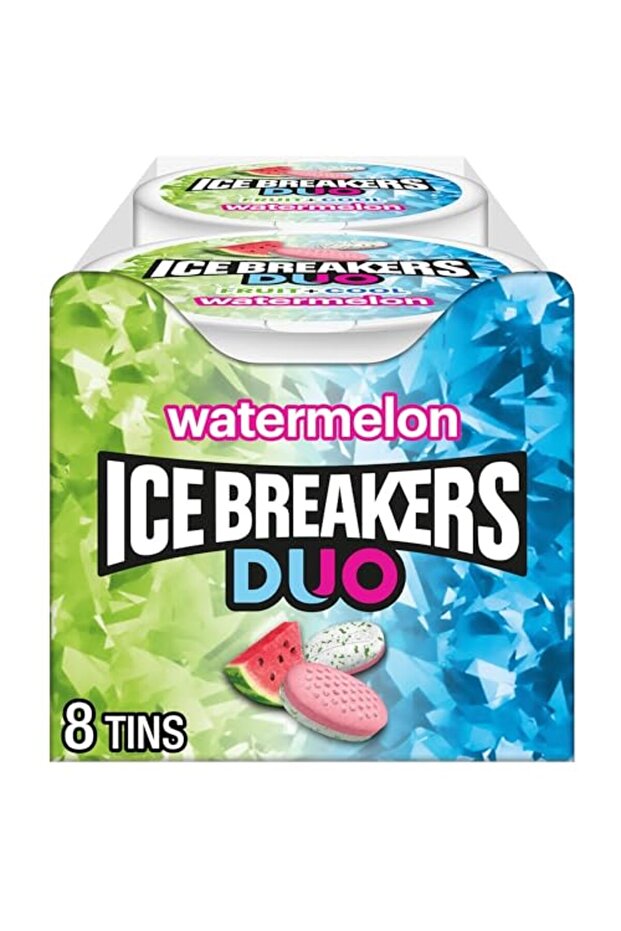 Duo Fruit Plus Cool Watermelon Sugar Free Mints Tins 13 oz 8 Count