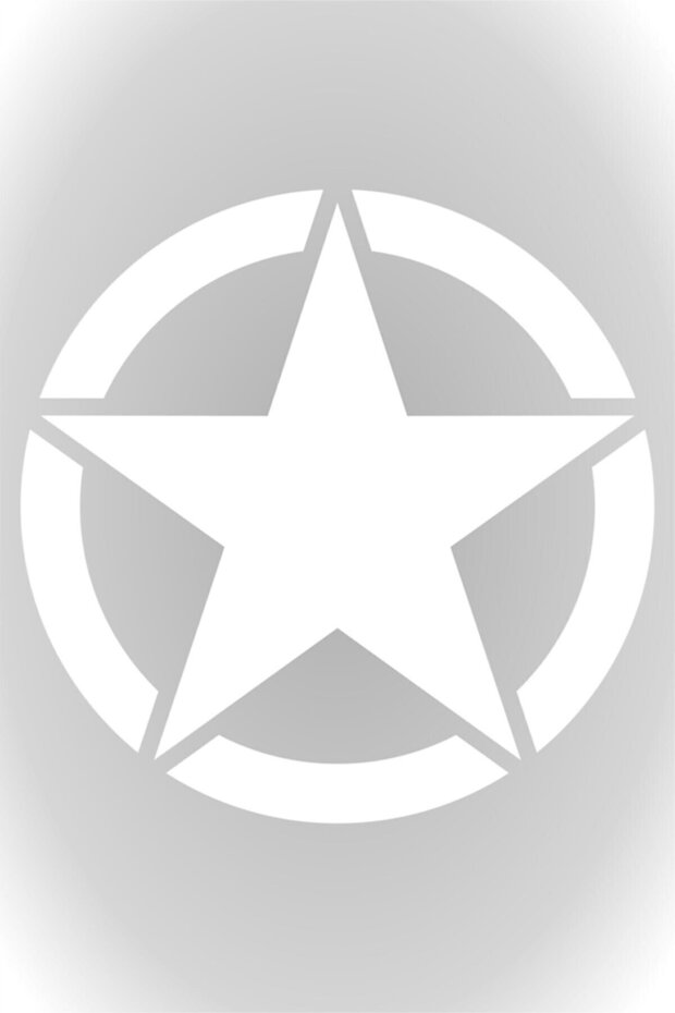 Military Star Auto Custom New Sticker White 30*30 cm