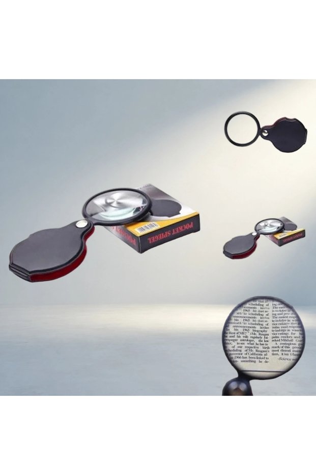 Foldable Pocket Magnifier Leather Covering Jewelry Inspection