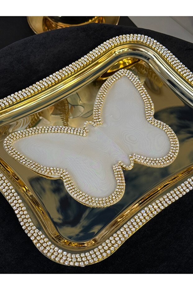 3 Pieces Special Design Stone Engraved Butterfly Model Coffee Presentation Cocktail Napkets