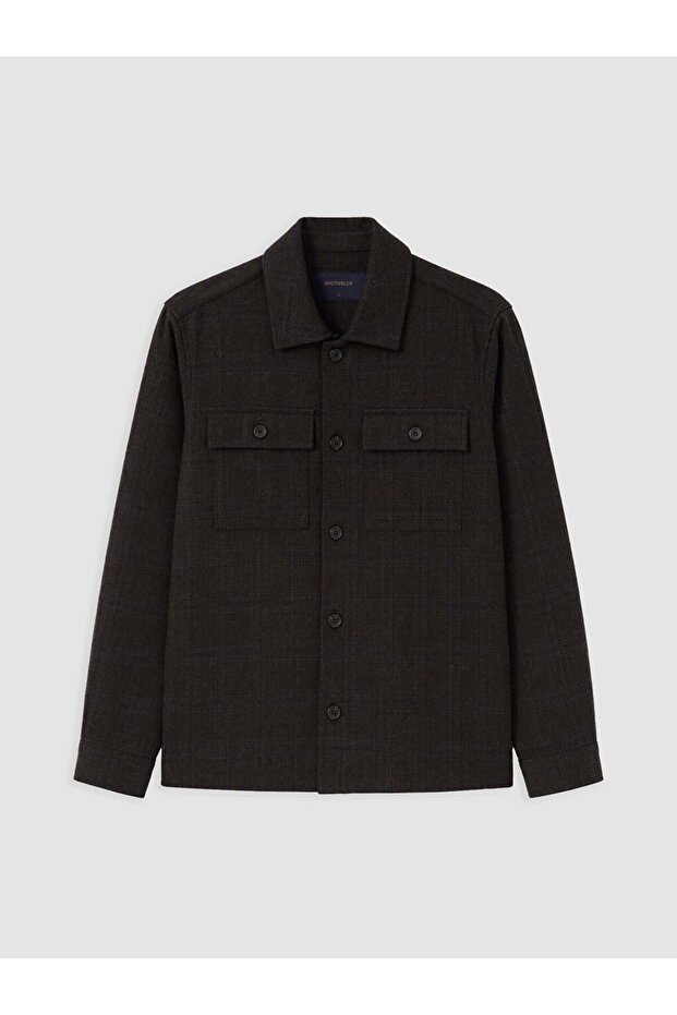 Vizyon New Season Brown Regular Fit Men's Lumberjack Shirt Jacket
