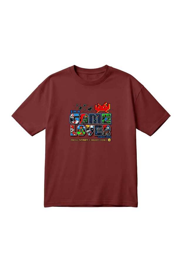I'M a Game Lover Retro Game Themed Printed Unisex Oversize T-Shirt