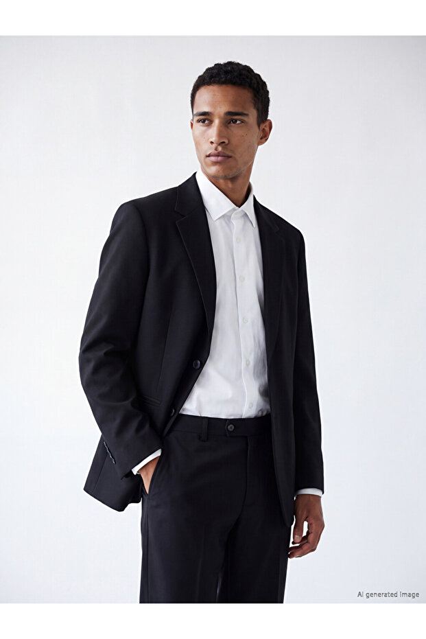 Özmarka New Season Black Regular Fit Men's Blazer Jacket