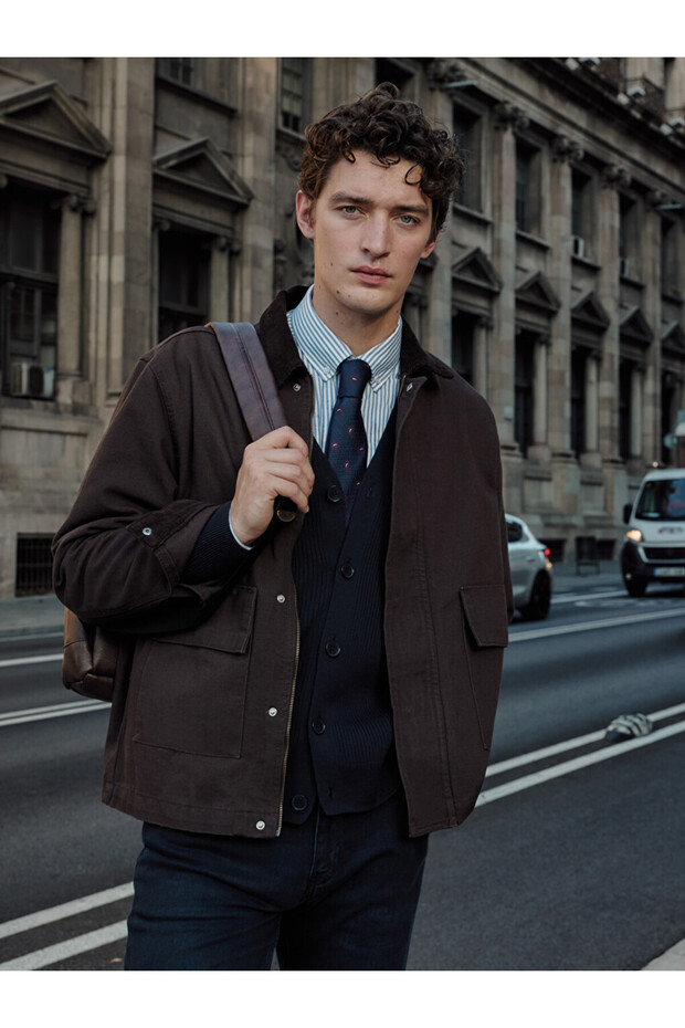 Özmarka New Season Brown Relax Fit Men's Jean Jacket