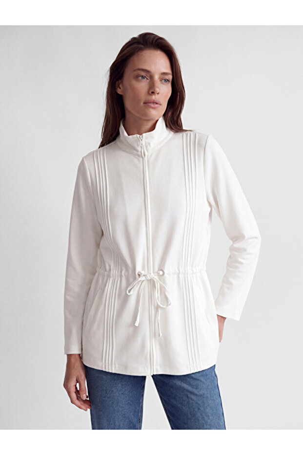Quality Pieces from Çelebi Store Textured Women's Zipper Sweatshirt