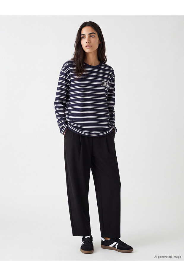 Two Mt Shop Quality Lcw Vision Black Diver Fabric Plain Standard & Regular Women's Sweatpants