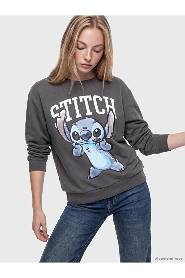 Xsidestitch printed oversize women's sweatshirt