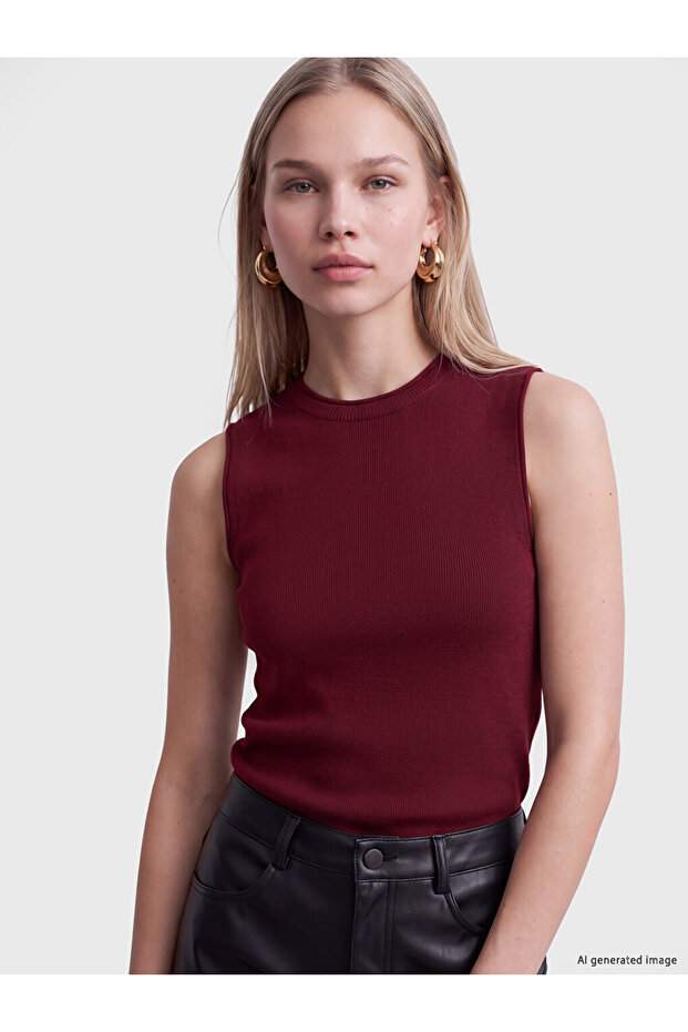 Lcw Vision Crew Neck Women's Ribbed Knitwear Undershirt