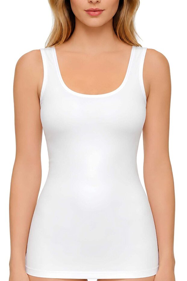 Super Thin Wide Strap Women's Undershirt White 3-Pack