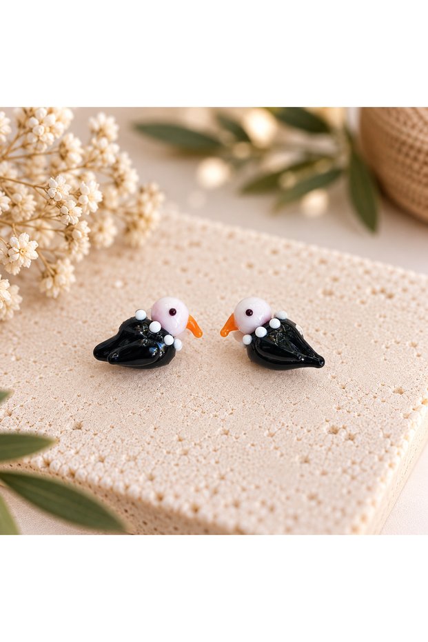 Handmade Murano Glass Vulture Beads Jewelry Design Bead (2 Pieces)