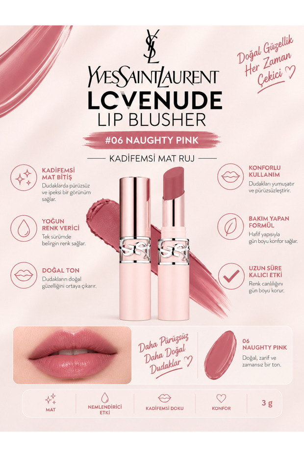Lovenude Lip Blusher 3 g – Soft Textured, Natural-Looking, and Long-Lasting Comfortable Lipstick