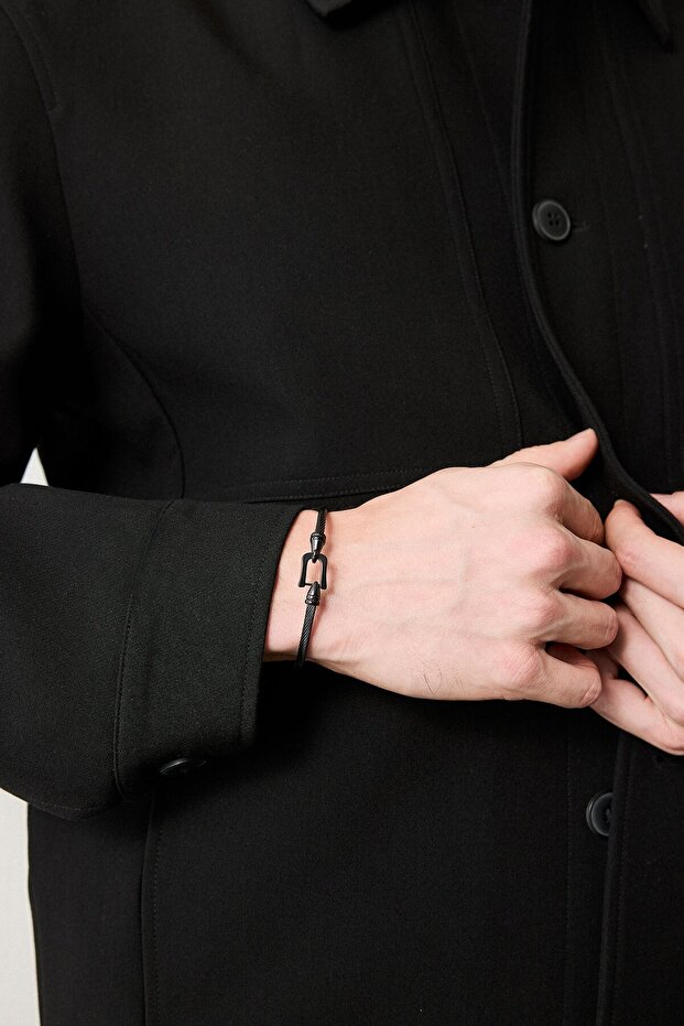 Men's Black Steel Bracelet I0534Axns