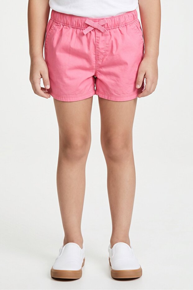 Kids Girl Solid Basic Shorts, Fuchsia Pink