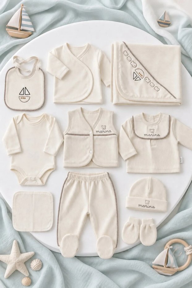 Baby Boy Newborn 10 Piece 100% Cotton Hospital Discharge Set – Sailor Themed