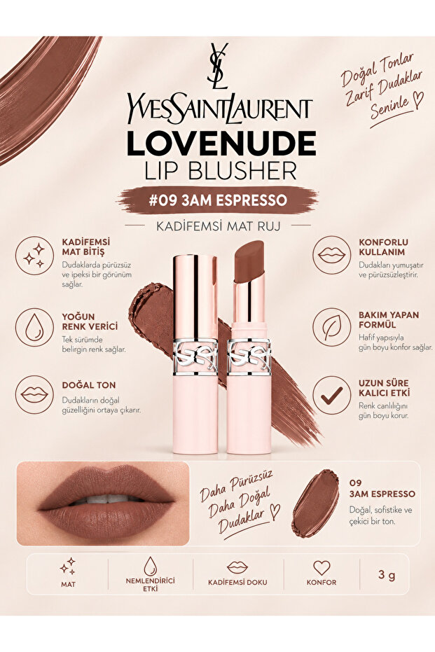 Lovenude Lip Blusher 3 g – Soft Textured, Natural-Looking, and Long-Lasting Comfortable Lipstick