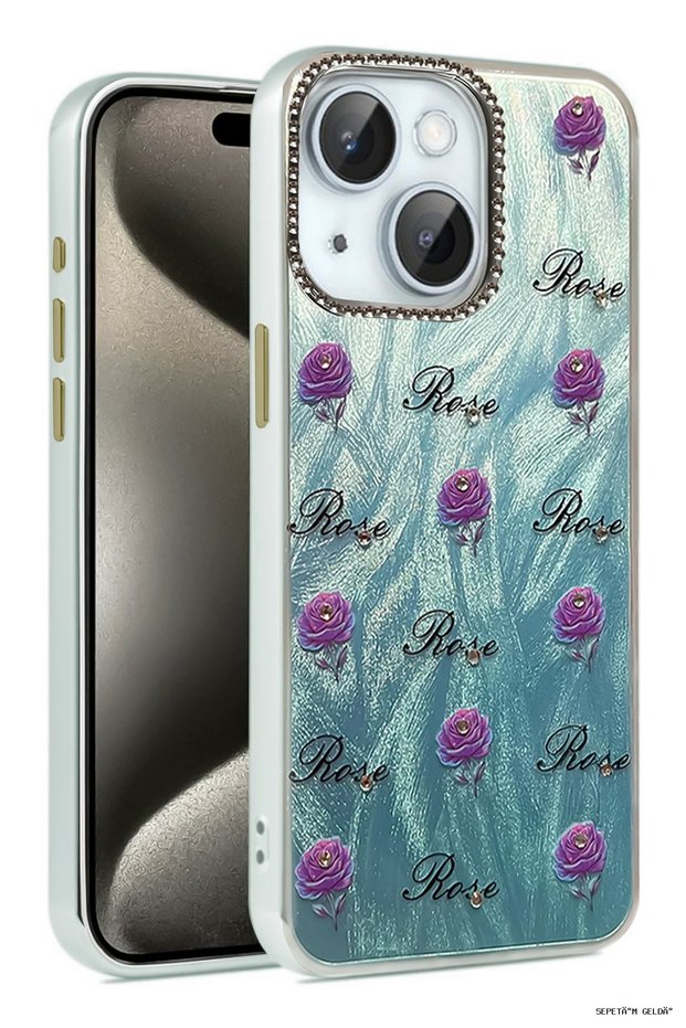 غطاء حماية SPT-GLD Newface لهاتف iPhone 15 Plus بتصميم مرآة - (23455) نمط 9