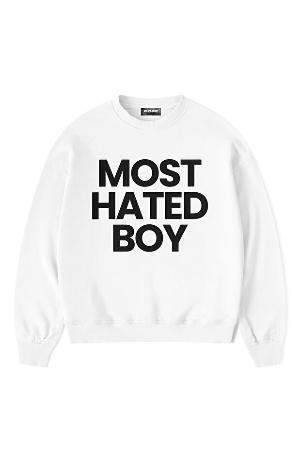 Most Hated Boy Printed Oversize Crew Neck Unisex Sweatshirt