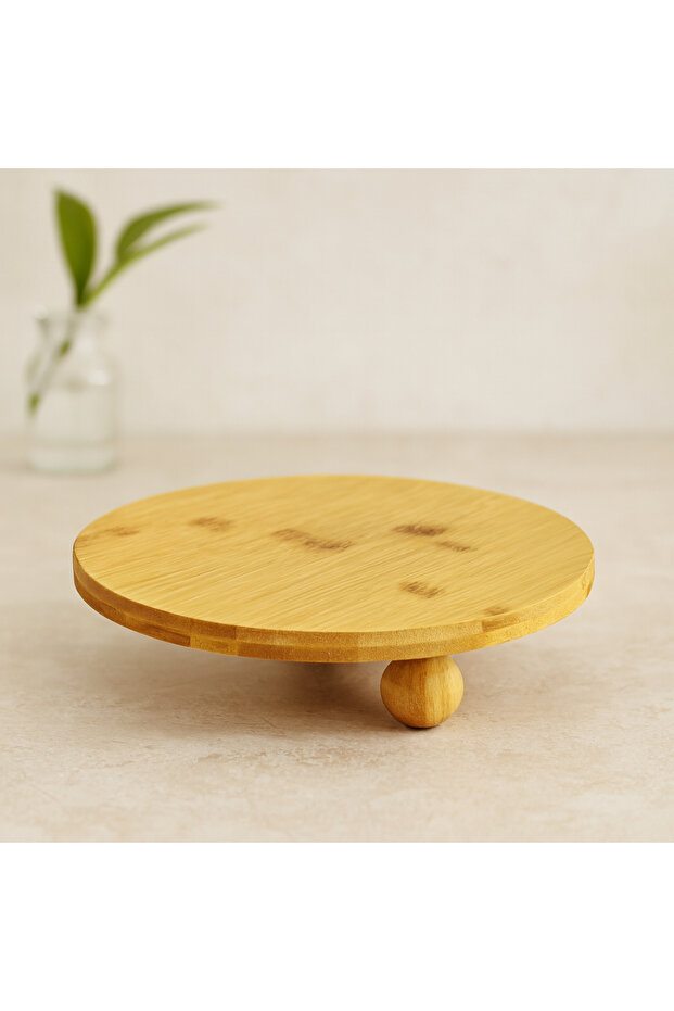 Bamboo Presentation Board Round 24.5 cm - 3 Legs