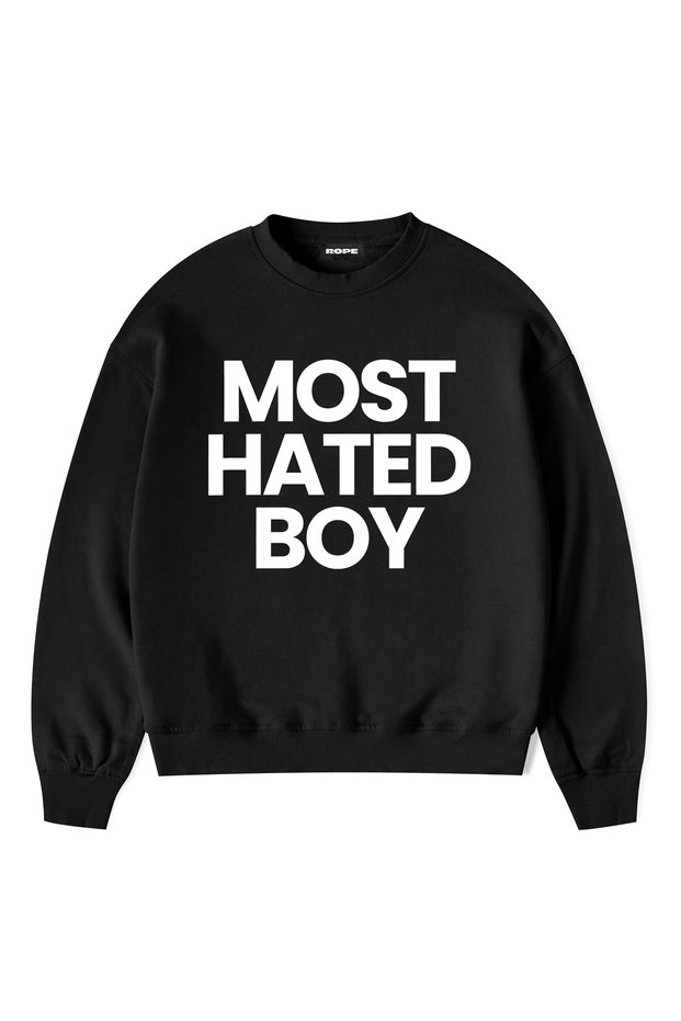 Most Hated Boy Printed Oversize Crew Neck Unisex Sweatshirt
