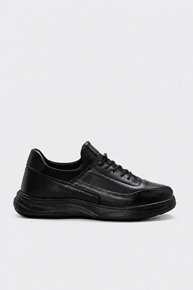 Genuine Leather Black Men's Casual Shoes 166Ma1006