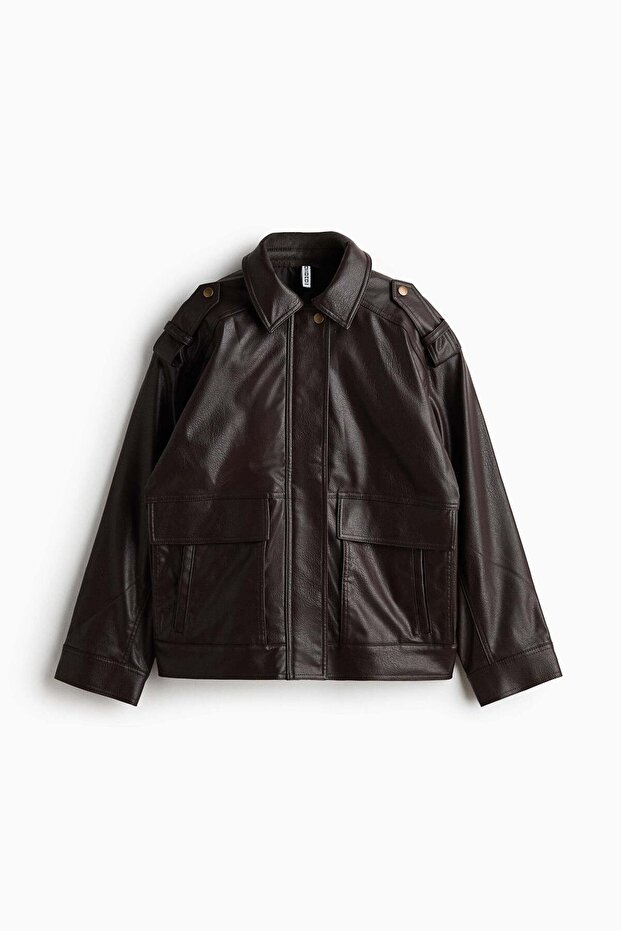 Coated biker jacket