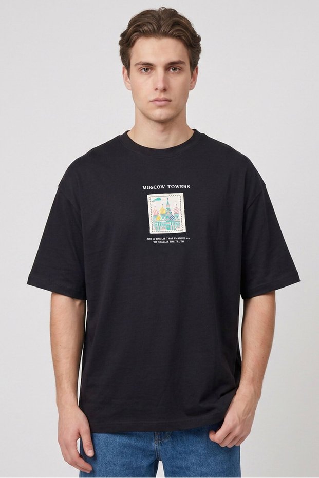 The Original Men Crew Neck Embroidered Short Sleeve T-Shirt, Black