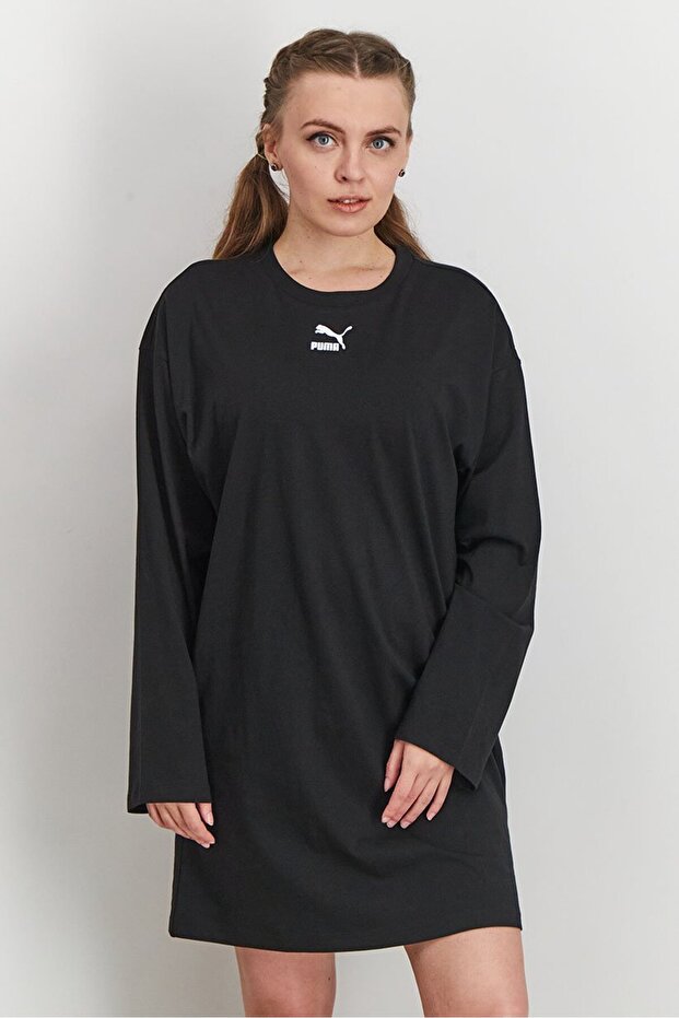 Women Regular Fit Long Sleeve Outdoor Dress, Black