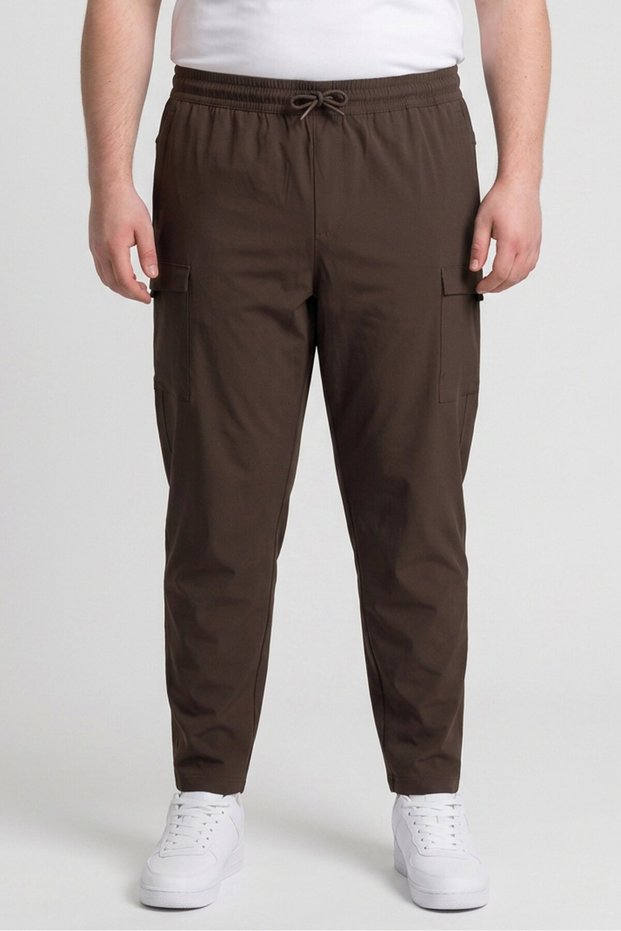 Men Standard Fit Hiking Track Pants, Brown