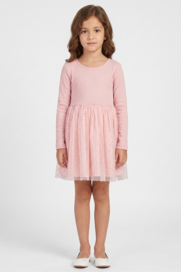 Kids Girl Textured Dress, Pink