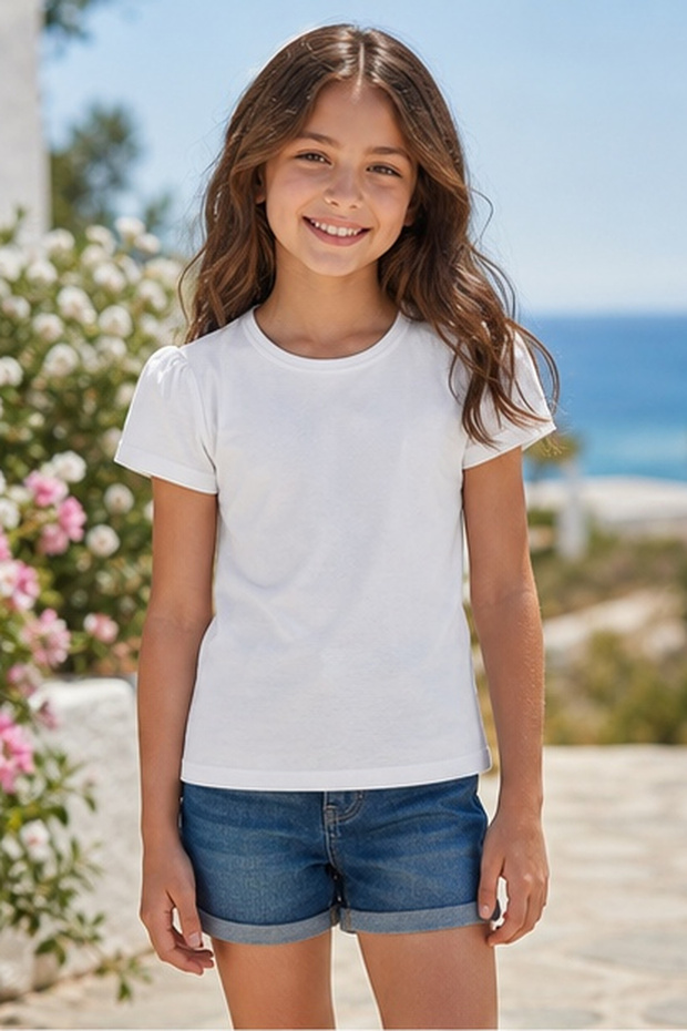 Girls Basic Round Neck Tshirt
